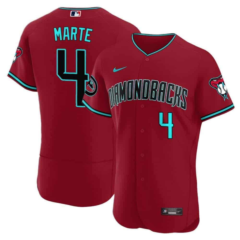 Men Arizona Diamondback #4 Marte Red 2024 Nike Flex Base MLB Jersey